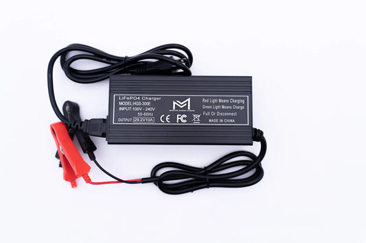 24v 10A Non Waterproof Aluminum Charger - Alligator Clips