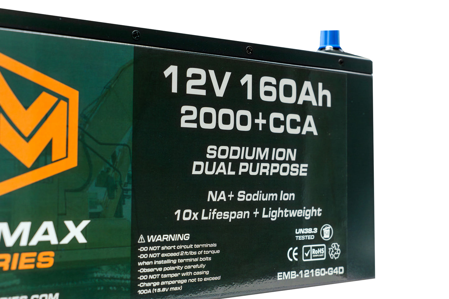 12v 160Ah 2000+CCA Sodium ProStart Cranking Battery